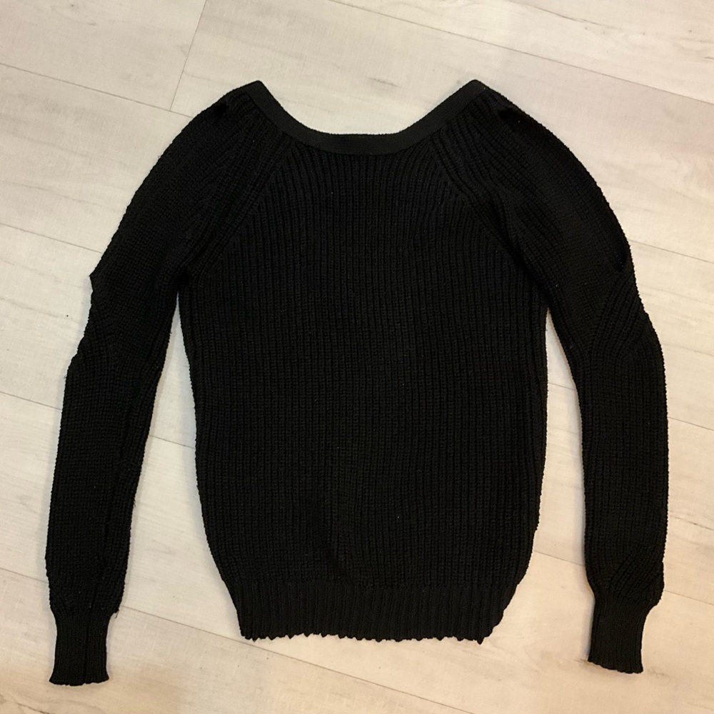 Black Open Shoulder‎ and Back Sweater Size Small